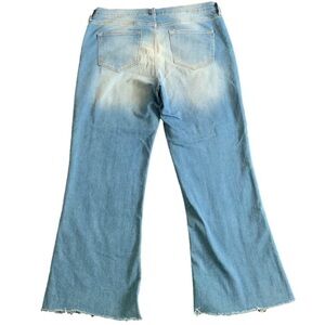 Old Navy High Rise Flare Blue Denim Frayed Jeans Size 16
